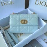 {Style No: KEZQK6WY} MISS CARO 17 CHAIN BAG IN LIGHT BLUE LAMBSKIN