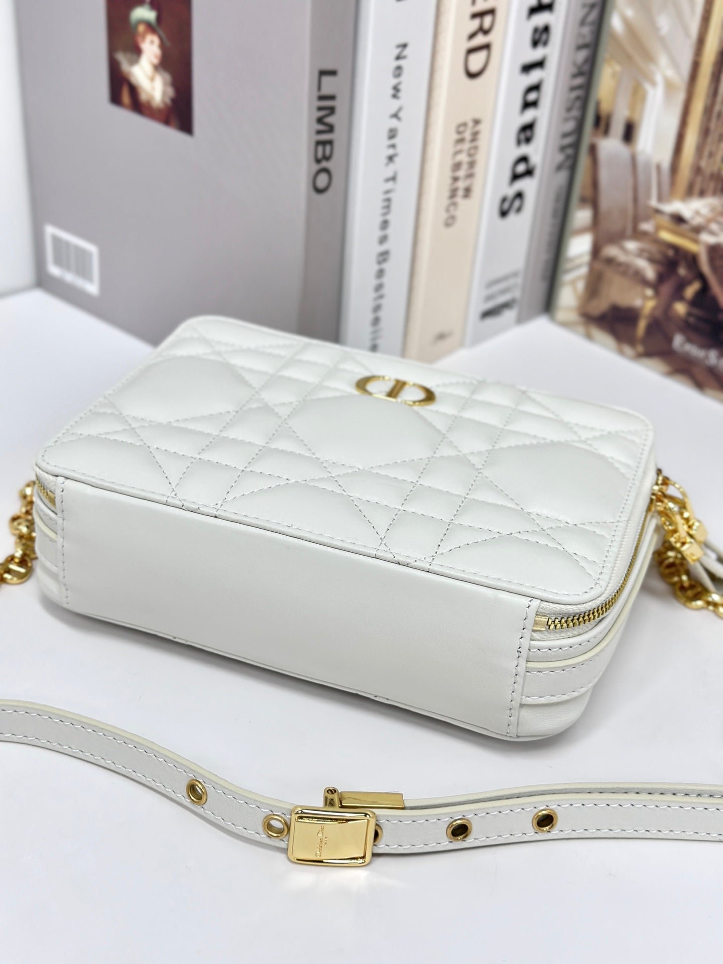{Style No: H5TV4AC4} CARO BOX 19 IN WHITE CALFSKIN - Image 6