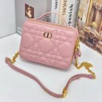 {Style No: V1RP7FIG} CARO BOX 19 IN LIGHT PINK CALFSKIN