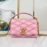 {Style No: NBJBE2WT} GO-14 MM 23 IN FRAMBOISE QUILTED LAMBSKIN GOLD HARDWARE