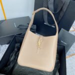 {Style No: IUVABWBW} LE 5 À 7 SMALL SUPPLE 23 IN BEIGE LAMBSKIN GOLD BUCKLE