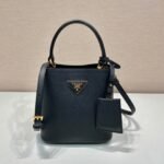 {Style No: O8V3PMRT} MINI BUCKET BAG 18 IN BLACK SAFFIANO LEATHER