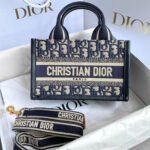 {Style No: 6AB6GMJS} MINI BOOK TOTE 21 BLUE OBLIQUE EMBROIDERY