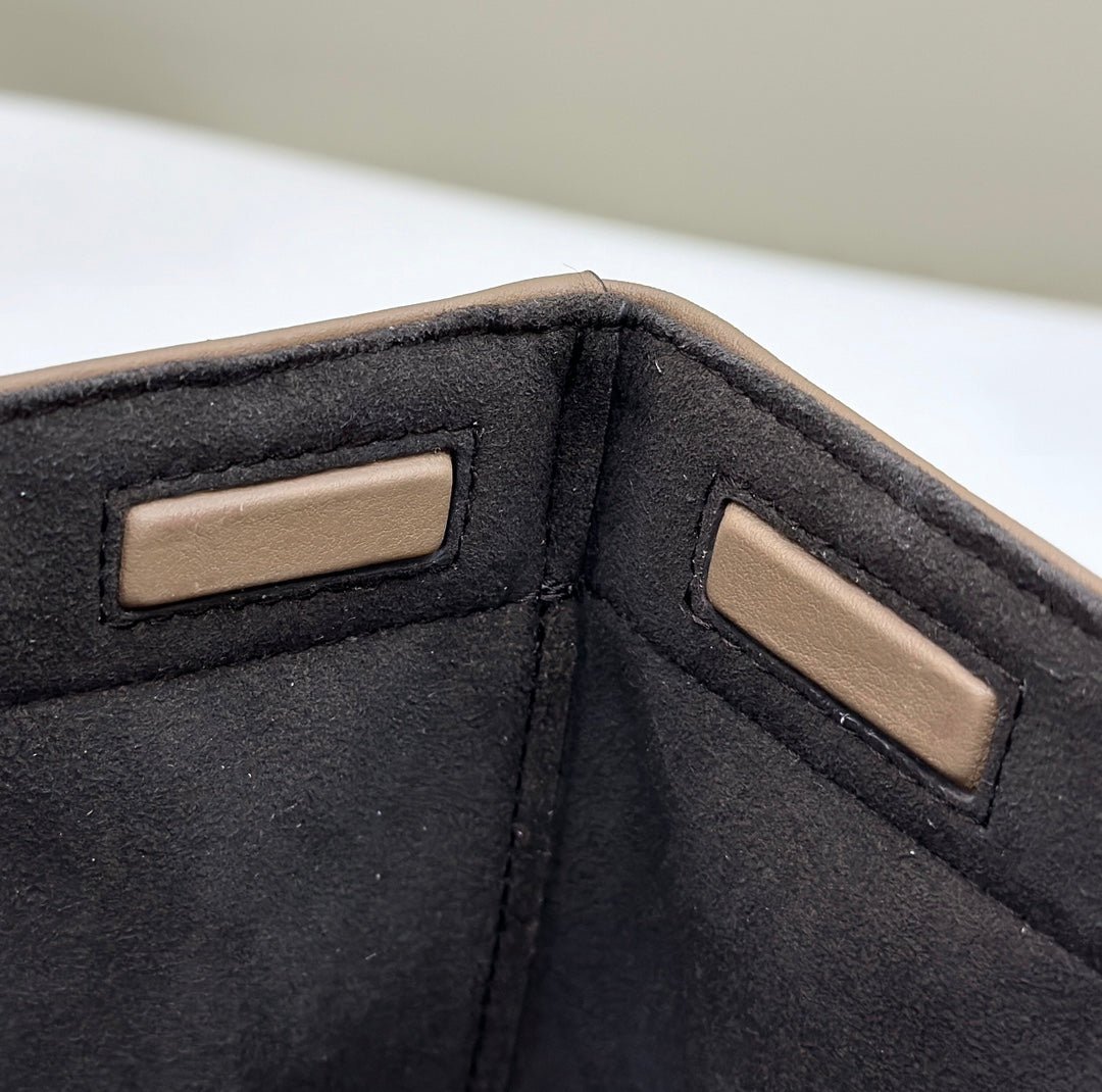 {Style No: W7RZB6PA} FENDI ORIGAMI MINI 19 IN TRUE BLUE MONOGRAM DENIM WITH CALFSKIN STRAP - Image 7