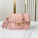 {Style No: X7176GM4} DAUPHINE MINI 20 IN LIGHT PINK EPI GRAINED CALFSKIN GOLD HARDWARE