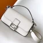 {Style No: C3QZ6IC2} Fend Baguette 27 Bag White Calfskin Shw