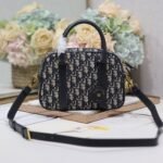 {Style No: Y5Y9G3CT} SMALL 25 D-VIBE BOWLING BAG IN BLUE MONOGRAM OBLIQUE JACQUARD