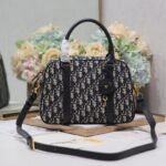 {Style No: AZ9G6PQP} MEDIUM 31 D-VIBE BOWLING BAG IN BLUE MONOGRAM OBLIQUE JACQUARD