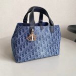 {Style No: W7PR9ILK} MEDIUM TOUJOURS 28 BLUE DENIM OBLIQUE JACQUARD