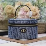 {Style No: UPJAD9HL} CARO SMALL 20 VANITY CASE IN CERULEAN BLUE MONOGRAM DENIM