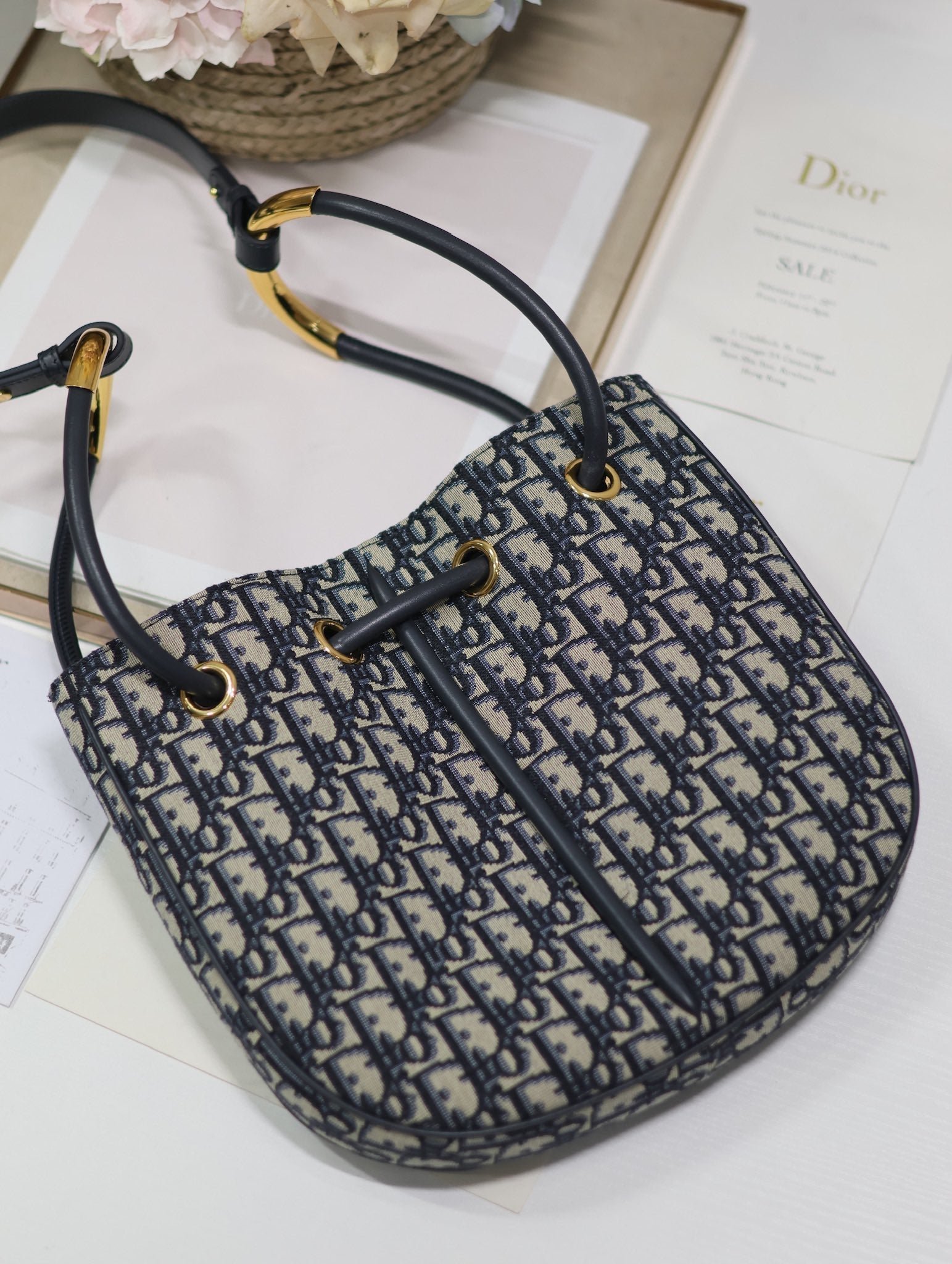 {Style No: TPVNOSNN} MINI 27 NOLITA BAG IN BLUE MONOGRAM OBLIQUE JACQUARD - Image 6