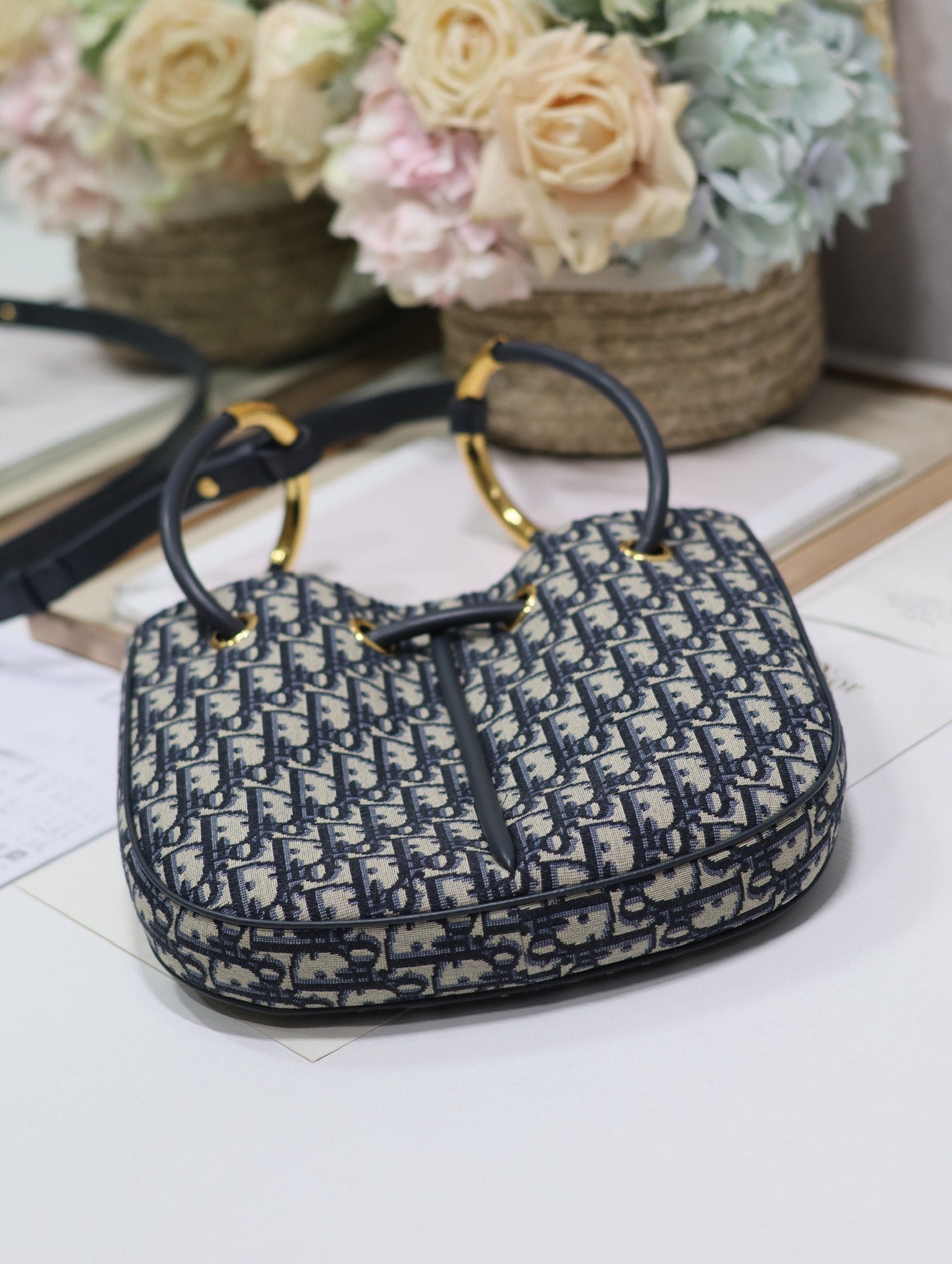 {Style No: TPVNOSNN} MINI 27 NOLITA BAG IN BLUE MONOGRAM OBLIQUE JACQUARD - Image 5