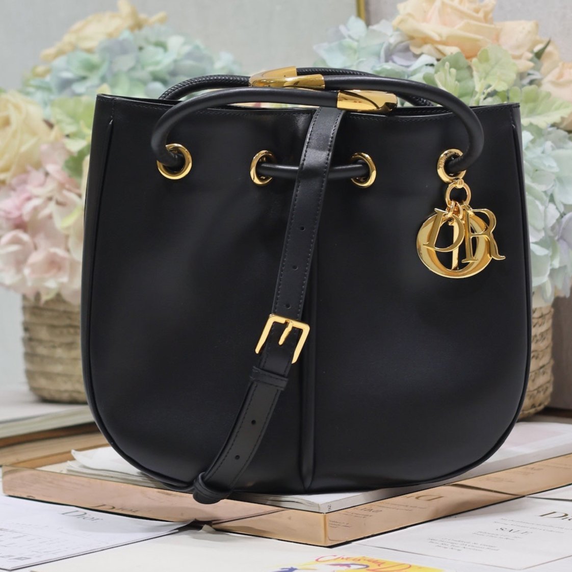 {Style No: NZF16AWY} MINI 27 NOLITA BAG IN BLACK SMOOTH CALFSKIN