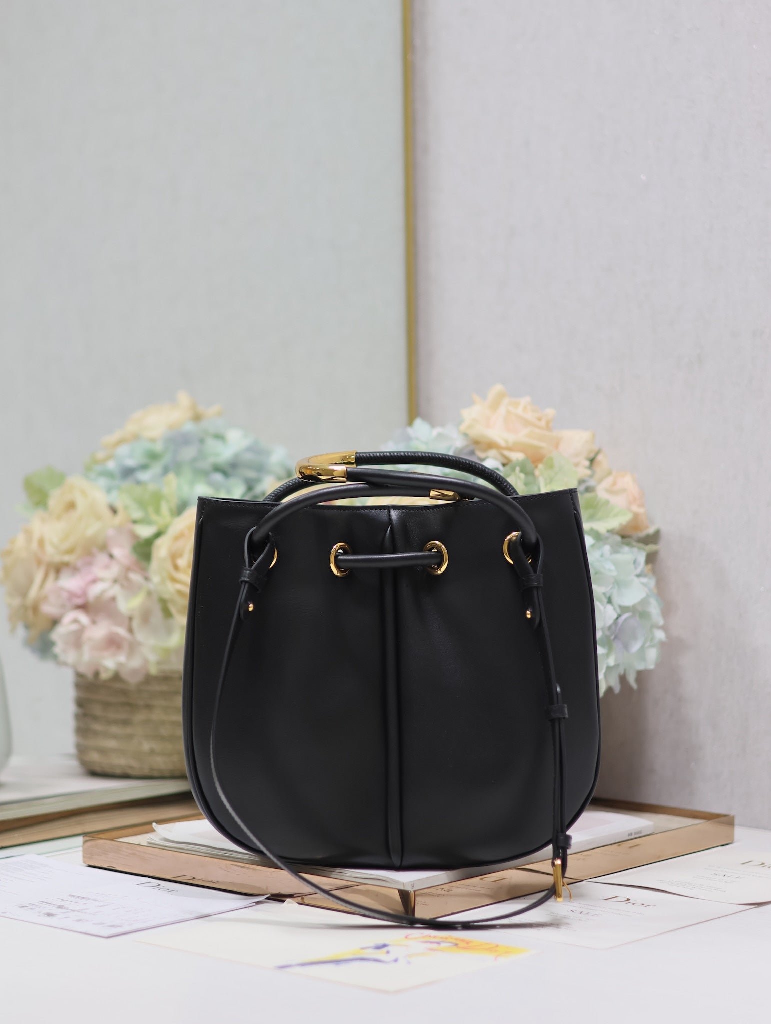 {Style No: NZF16AWY} MINI 27 NOLITA BAG IN BLACK SMOOTH CALFSKIN - Image 2