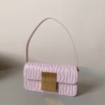 {Style No: KEMELQF7} MEDIUM FLAP BAG 22 IN BABY PINK QUILTED ALLOVER CALFSKIN