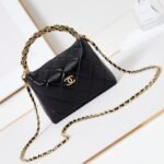 {Style No: 67C6UNHL} HOBO BAG 18 IN BLACK SOFT LAMBSKIN GOLD CHAIN