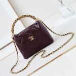 {Style No: CZENO1QH} HOBO BAG 18 IN WINE RED SOFT LAMBSKIN GOLD CHAIN