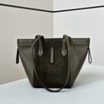 {Style No: E8ZAJFCA} ORIGAMI MINI 19 IN ARMY GREEN LAMBSKIN AND SUEDE