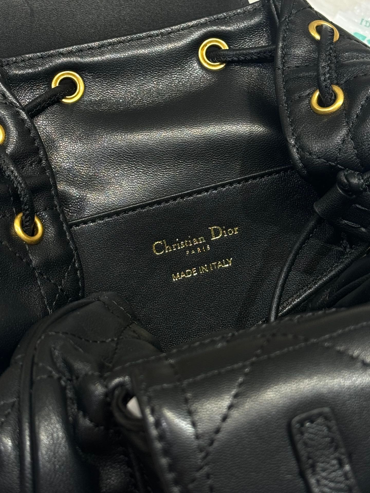 {Style No: C8RHK6KS} SMALL CARO BACKPACK 20 IN BLACK MACROCANNAGE LAMBSKIN - Image 9