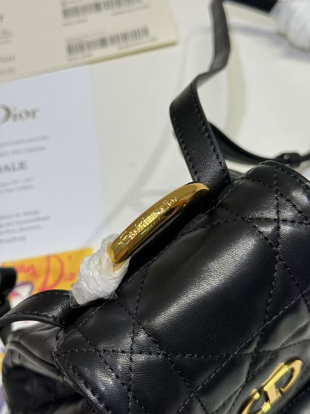 {Style No: C8RHK6KS} SMALL CARO BACKPACK 20 IN BLACK MACROCANNAGE LAMBSKIN - Image 2