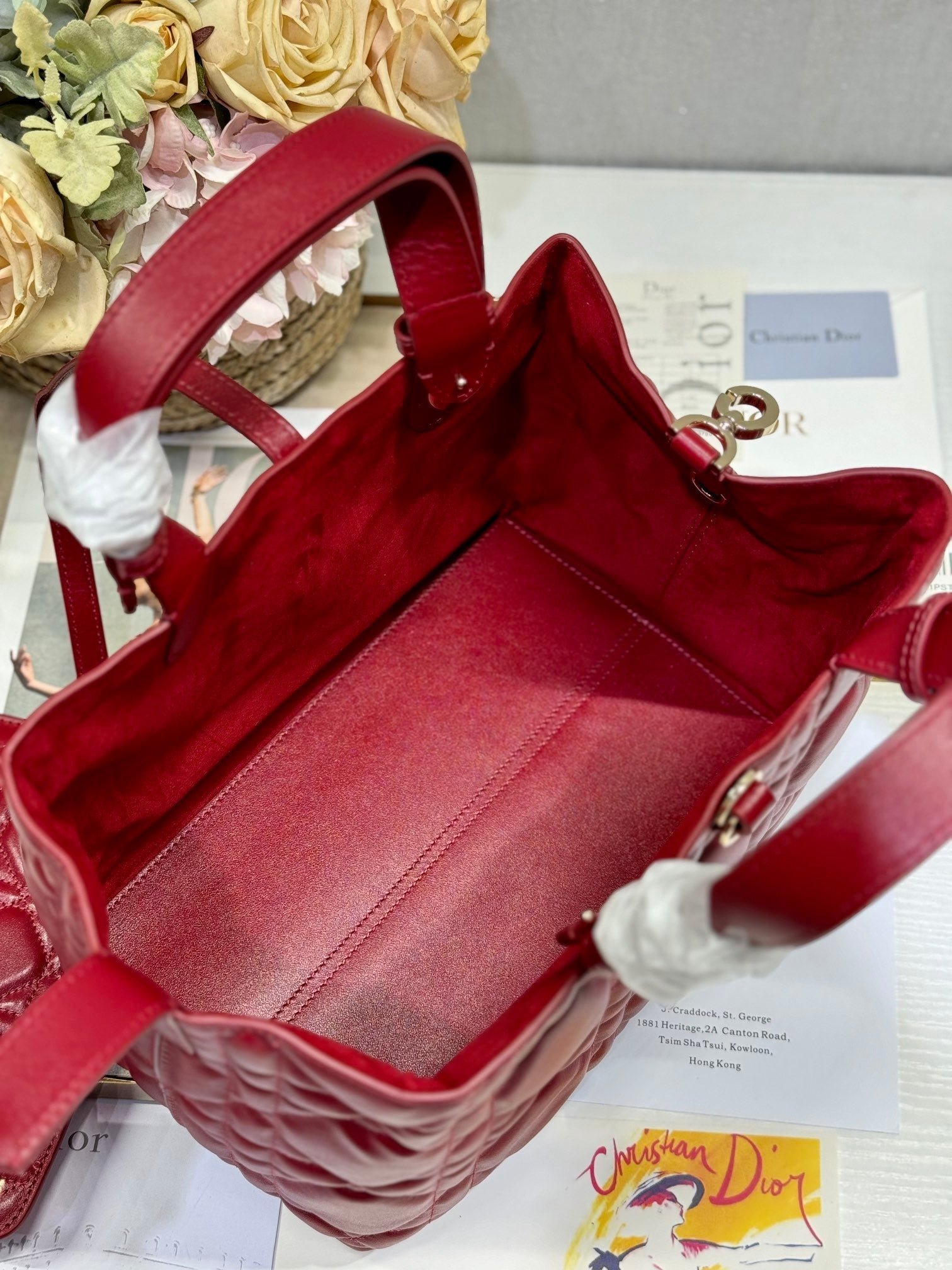 {Style No: OEOKCFQP} SMALL 28 TOUJOURS BAG IN RUBY RED MACROCANNAGE LAMBSKIN - Image 6