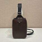 {Style No: R62YAQDG} CHEST BAG 20 IN CHOCOLATE SAFFIANO LEATHER