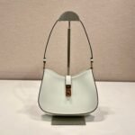 {Style No: MDNVERFR} CLEO SHOULDER BAG 22 IN WHITE BRUSHED LAMBSKIN WITH CLASP CLOSURE