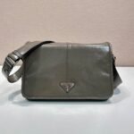 {Style No: 4QW9BZ6B} MESSENGER BAG 30 IN TROUT GRAY SOFT AND SHINY CALFSKIN