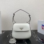 {Style No: CCVMY7CM} CLEO 24 WHITE BLACK BRUSHED LEATHER SHOULDER BAG