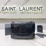 {Style No: 5U7K8DZH} MEDIUM NIKI 28 IN BLACK CALFSKIN CHAIN BAG High-end
