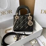 {Style No: RVH9CCBV} MINI MY LADY 17 BLACK CALFSKIN GOLD HARDWARE