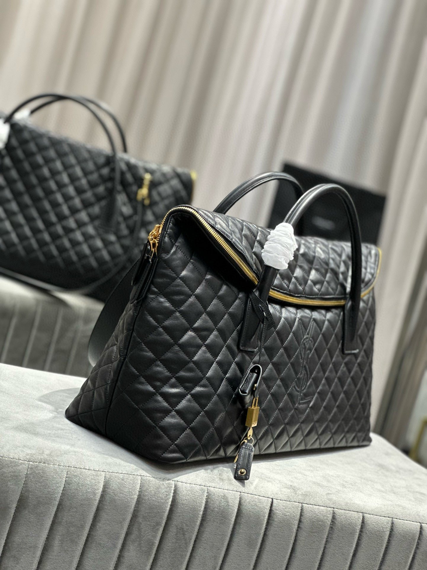 {Style No: BCXULY23} ES GIANT 56 BLACK COWHIDE LEATHER TRAVEL BAG - Image 5