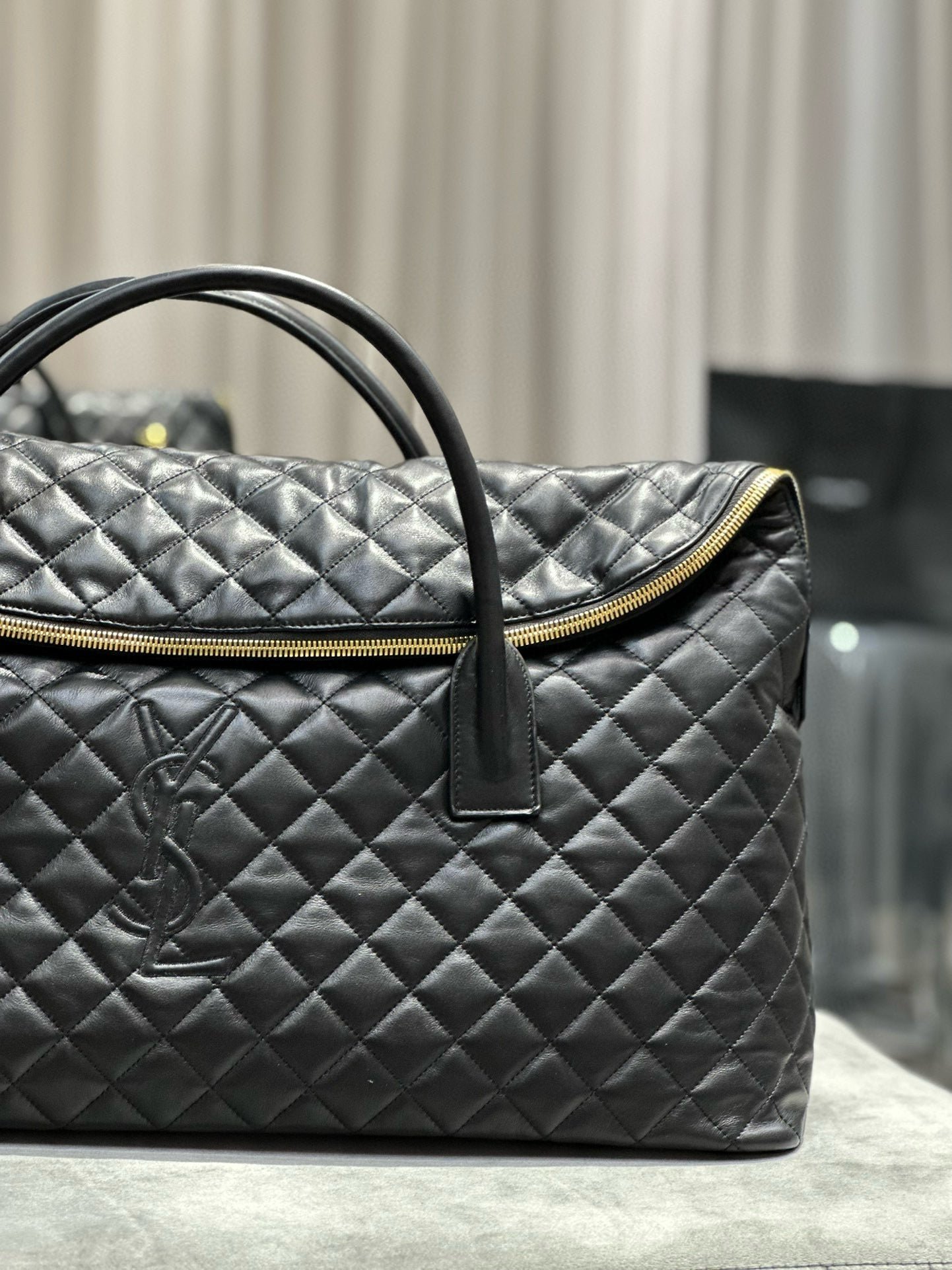 {Style No: BCXULY23} ES GIANT 56 BLACK COWHIDE LEATHER TRAVEL BAG - Image 6