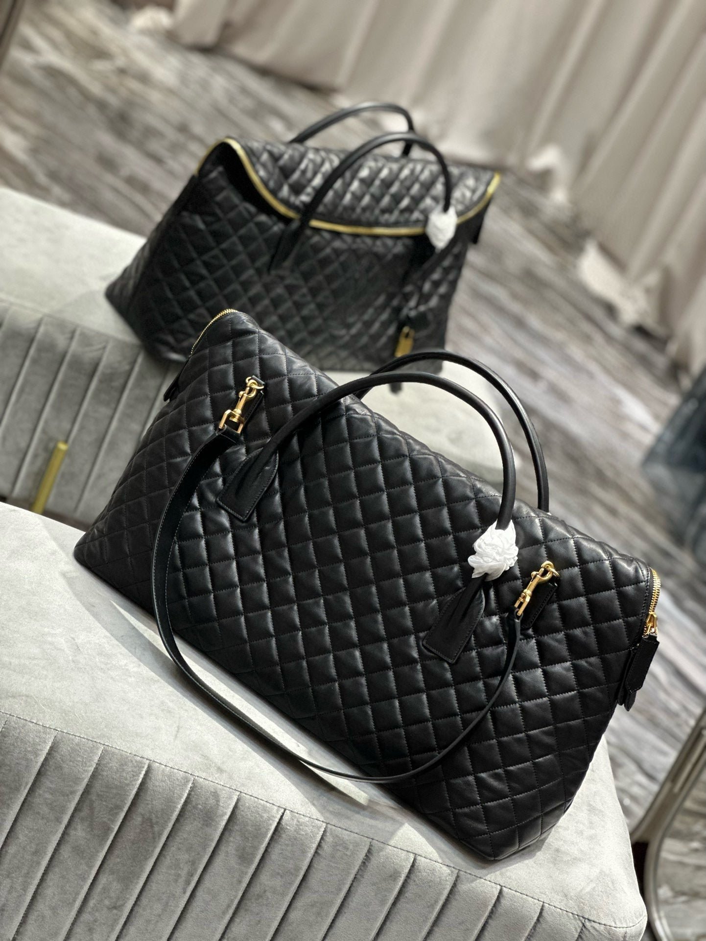 {Style No: BCXULY23} ES GIANT 56 BLACK COWHIDE LEATHER TRAVEL BAG - Image 3