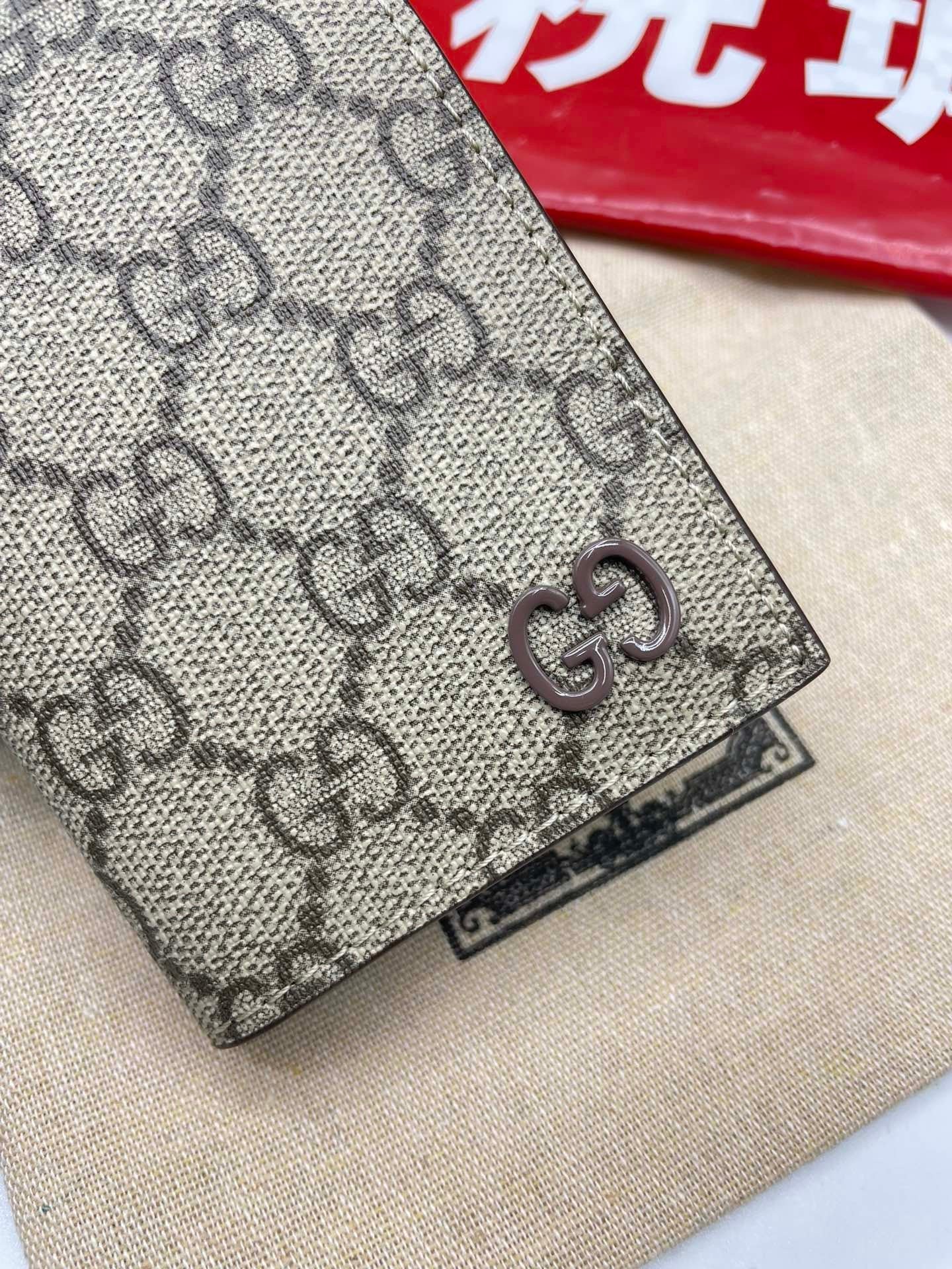 {Style No: YUAXDC2E} GG LONG CARD CASE IN BEIGE MIX BROWN CANVAS - Image 3