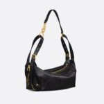 {Style No: PN1MJ4GH} CD SHOULDER BAG 25 IN BLACK CALFSKIN GOLD HARDWARE TP2