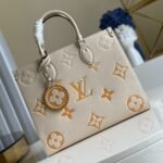 {Style No: J51QEC9J} LV ONTHEGO MM 35 CREAM COWHIDE-LEATHER TRIM