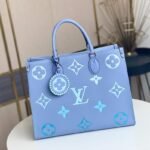 {Style No: O9QCNY2U} ONTHEGO MM 35CM SUMMER BLUE EMBOSSED GRAINED COWHIDE