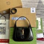 {Style No: BAZ9R8R4} GG JACKIE SMALL 28 SHOULDER BAG IN BLACK CALFSKIN