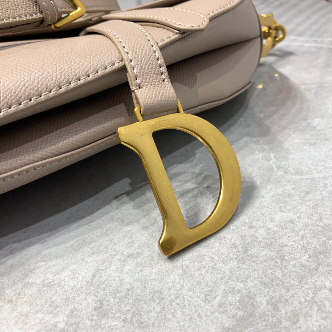 {Style No: BGGAFN4N} CD Saddle Bag Strap Warm Taupe Grained Brown Calfskin - Image 6