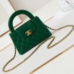 {Style No: MWWVUWAX} CC KELLY MINI 19 SHOPPING BAG IN GREEN FOREST CALFSKIN