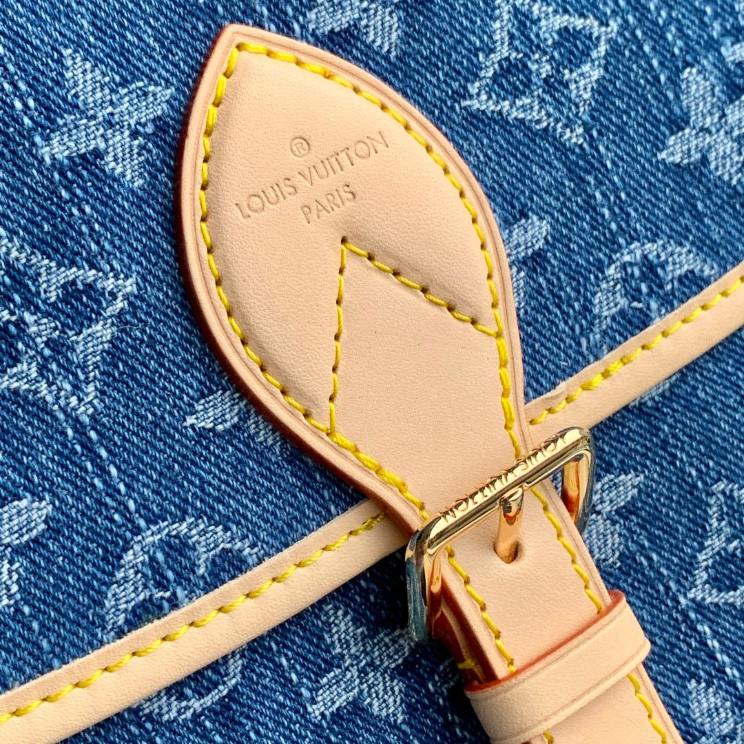 {Style No: 9TW64VOL} DIANE 24 IN DENIM BLUE MONOGRAM COWHIDE LEATHER TRIM - Image 6