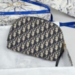 {Style No: RKJTTGL7} DIOR 25S 30 MONTAIGNE CLUTCH BAG 24 IN BLUE DIOR OBLIQUE JACQUARD