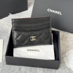 {Style No: MSZ9KDGE} CHANEL 25S CARD HOLDER 11 IN BLACK CAVIAR SILVER HARDWARE