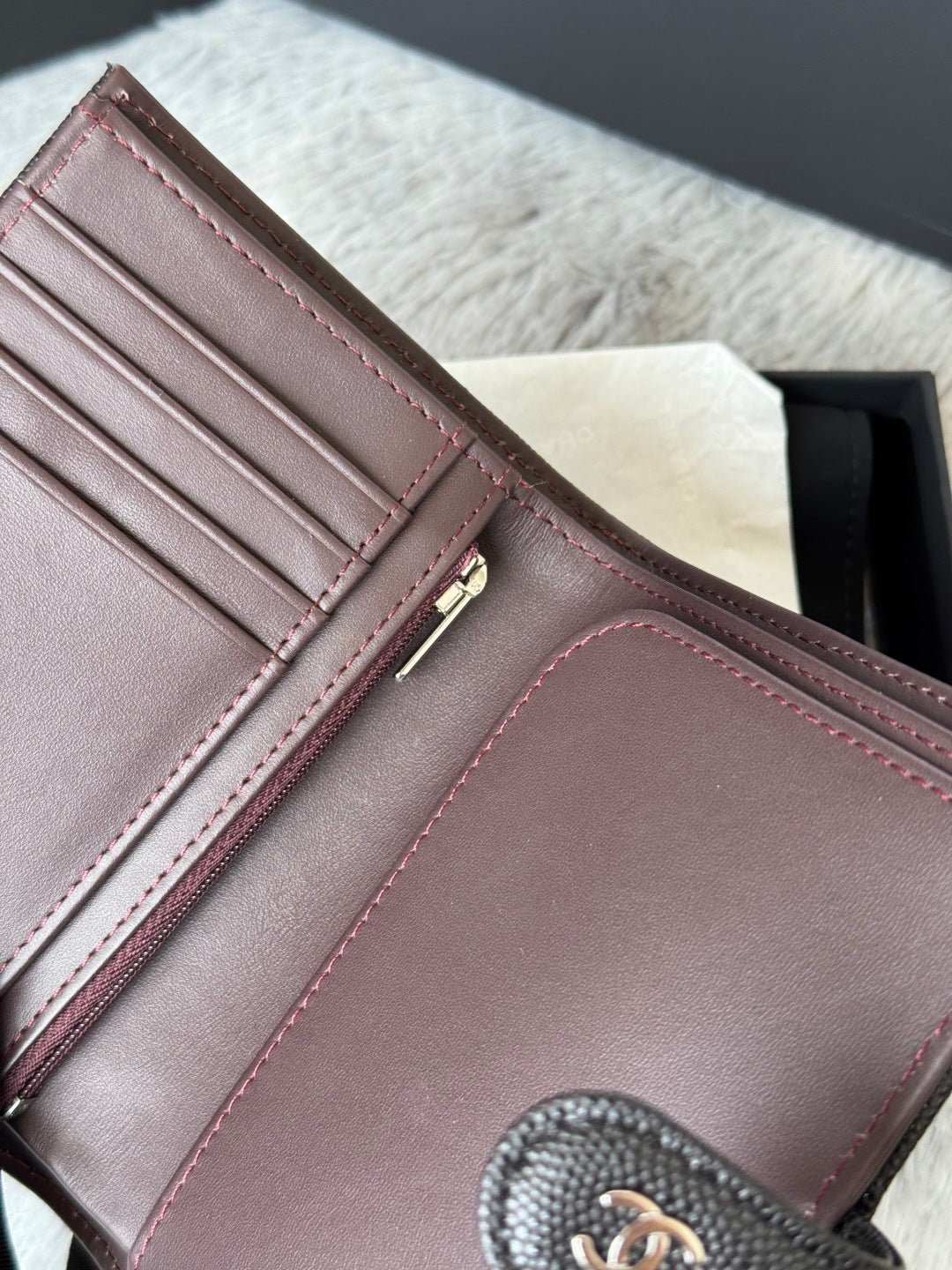 {Style No: DD3NUROW} CHANEL 25S MULTI PURPOSE PASSPORT WALLET 15 IN BLACK CALFSKIN SILVER HARDWARE - Image 7