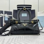 {Style No: XB5VUPEZ} PRADA 25S BONNIE MINI HANDBAG 23 IN BLACK CALFSKIN GOLD HARDWRE