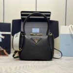 {Style No: MCL6LPRH} PRADA 25S SMALL BAG 23 IN BLACK CALFSKIN GOLD HARDWRE