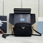 {Style No: CTZJ3ENB} PRADA 25S RE-EDITION 1978 MINI 21 IN BLACK NYLON AND SAFFIANO CALFSKIN