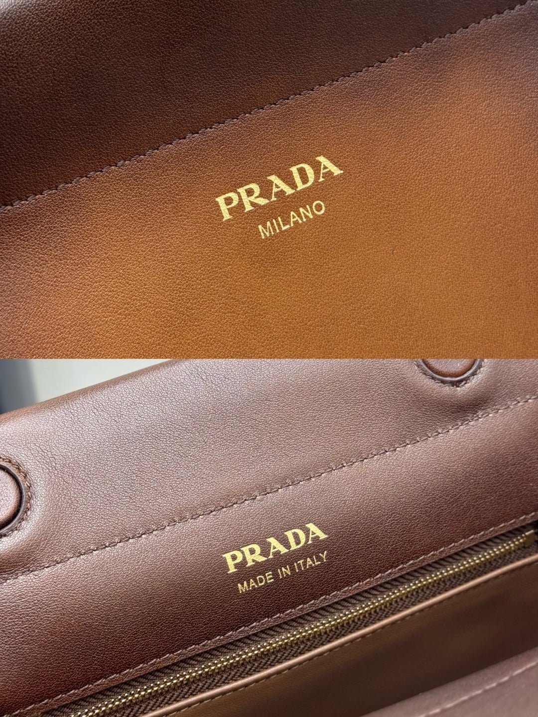 {Style No: FJDHQZNM} PRADA 25S ENCHAINE MINI BAG 22 IN COGNAC CALFSKIN GOLD HARDWARE - Image 3