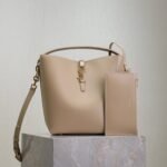 {Style No: ELCN24O1} YSL 25S LE 5 À 7 BUCKET 26 IN NUDE CALFSKIN GOLD HARDWRE